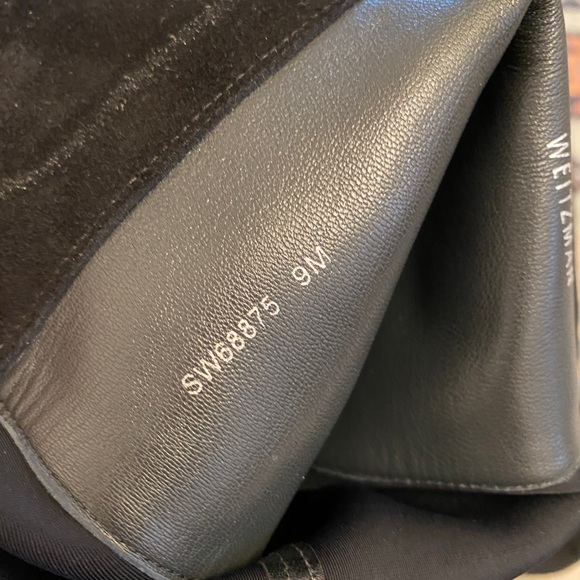 Stuart Weitzman Lander 50/50 Over the Knee Boot - Sz 9- Black Suede Wedge Heel - Picture 12 of 16